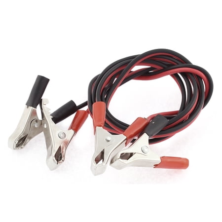 Dual Alligator Clips Power Charger Cable Testing Wire 25A Black Red 1.23M Long