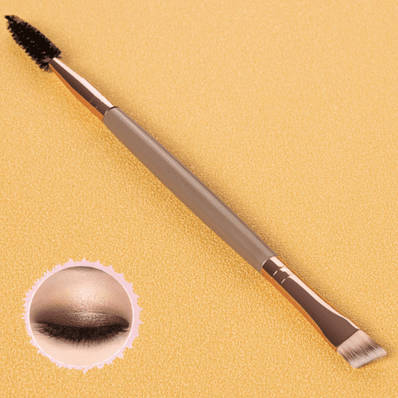 Dual Angled Eye Brow Brush Eyelash Comb Eyebrow Tool for Lining and Shaping Brows or Lashes (Dark Brown)