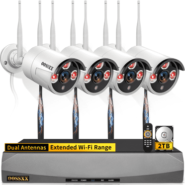 Dual Antennas for Wi-Fi Enhanced 3.0MP Wireless Security Camera System, Outdoor WiFi Surveillance Cameras