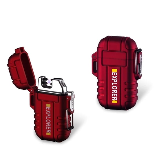 Dual Arc Plasma Electric Rechargeable Flameless Lighter Waterproof Windproof (2-packs)