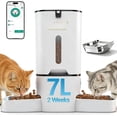 thumbnail image 1 of Dual Automatic  Feeder for 2 Cats, 7L WiFi   Dispenser with  App Control, Programmable Feeding Schedule for Multiple Pets, Stainless Steel Double Bowls, Detachable for Easy Clean, 1 of 6