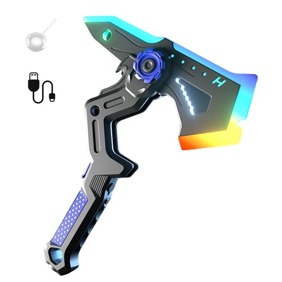 Dual Axe Blade with Mist Spray, One Button Switching, with 7 Color Change LED Light-up Blades, Battle Axe Transforming Science Fiction Toy with Vibration Sound Effect