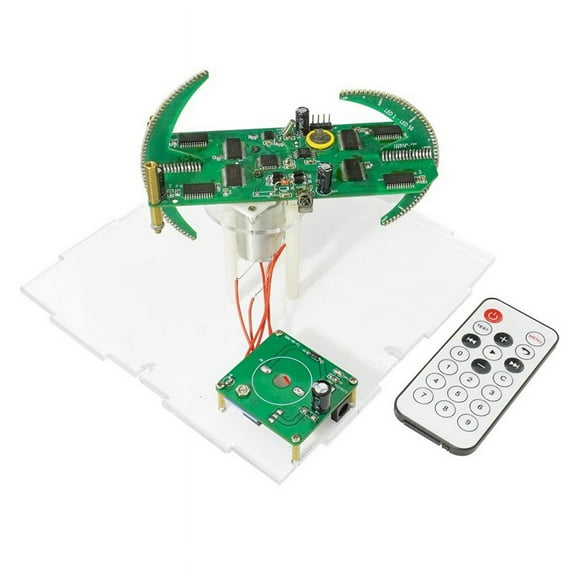 Dual Spherical Rotating LED Kit Color Clock Display Remote Control Microcontroller DIY Electronic No Downloader