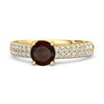 thumbnail image 1 of Dual Band 0.10 Ctw Garnet 925 Sterling Silver Yellow Plated Stacking Women Valentines Day Gifts Ring, 1 of 3