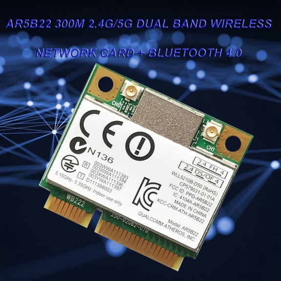 Dual Band 300Mbps Wifi AR5B22 Wireless 802.11a/b/g/n Half Mini PCI-E Wi-Fi 2.4G/5Ghz 4.0 Wi-Fi Wireless Network Card
