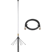 Dual Band VHF UHF Ham Radio Base Antenna with 10m Coaxial Cable PL259 Connector