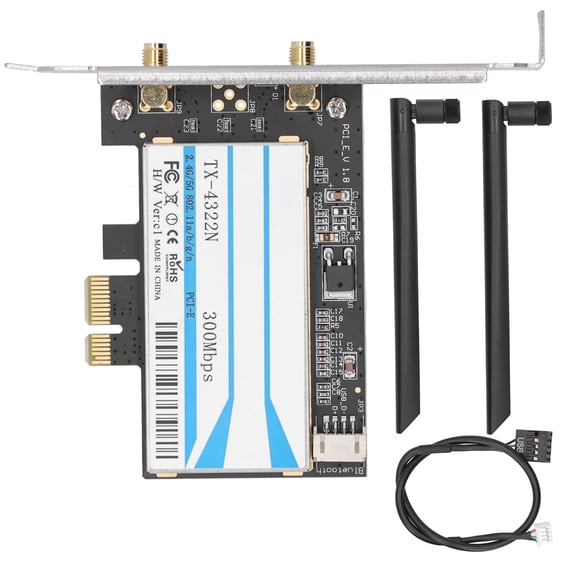 Dual Band Wireless Desktop Network Card, 2.4G/5G 300Mbps Wi-Fi Adapter, 802.11a/b/g/n for Windows PC