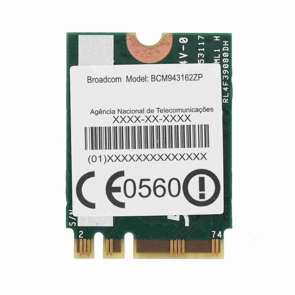 Dual Band Wireless Network Card BCM943162ZP NGFF M2 433Mbps WIFI Card for ThinkPad, 1.2 x 0.8 inches / 3.0 x 2.0 cm