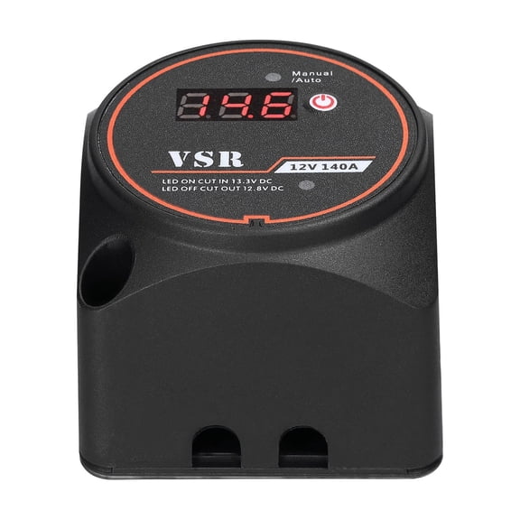 Dual Battery Isolator Kit Isolator 12 V 140A Dual Battery Isolator Battery Isolation Controller Manual/Auto Modes VSR-Voltage Sensitive Relay with Digital Display for ATV UTV Boat RV