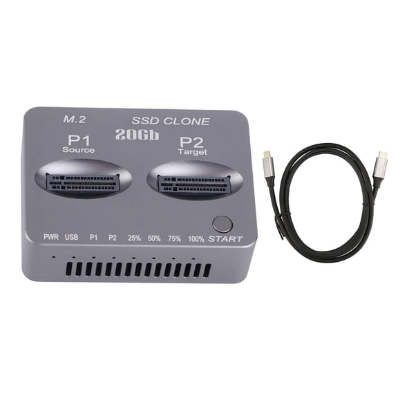 Dual Bay Clone Docking Station, 20Gbps USB 3.2 TYPE C Gen2 X High Speed M.2 NVMe Docking Station For Computer