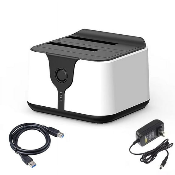 Dual Bay HDD Docking Station One Click Offline Clone to USB 3.0 HDD Docking Station for 2.5/3.5inch SSD HDD US Plug