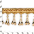thumbnail image 1 of Dual Beaded Rhinestone Tassel Fringe&nbsp;4.75" Wide Polyester Trim Sold By The Yard - Gold, 1 of 1