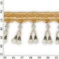 thumbnail image 1 of Dual Beaded Rhinestone Tassel Fringe&nbsp;4.75" Wide Polyester Trim Sold By The Yard - Yellow, 1 of 1
