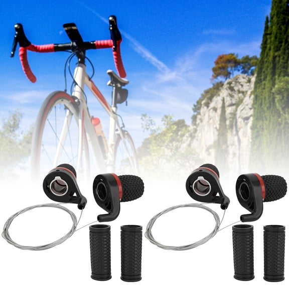 Dual Bike Shifters, Speed Control for Mountain Road Bikes, Durable Grip, 2 Pair Set
