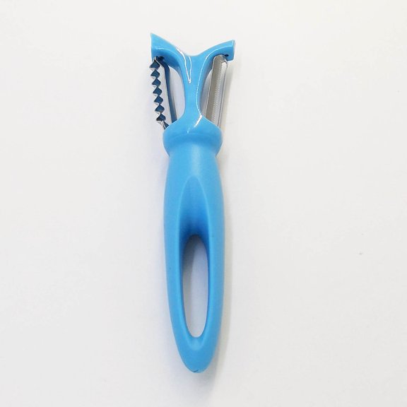 Dual Blade Fruit Peeling Tool, Multifunctional Melon Parer, Ergonomic Handheld Planer, Sharp Peel Blade, Smooth Skin Remover, for Citrus, Melon, Assorted Fresh Fruits Peeling,Z1#Blue