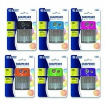 Dual Blades Sharpener with Round Receptacle, Two-Hole, 2.25 x 1.6, Randomly Assorted Colors | Bundle of 2