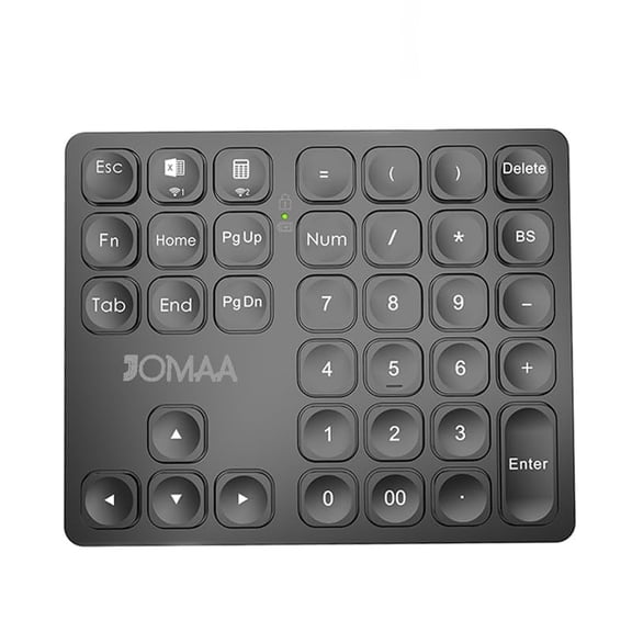Dual Bluetooth 36‑Key Numeric Keypad, USB‑C Rechargeable, 2‑Device Pairing, Quiet Click Number Pad for Laptop, Accounting & Excel Spreadsheets, Matter Black