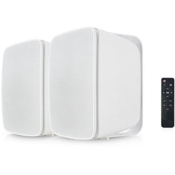 Dual Bluetooth Speaker System - White - Portable - 18.08 lbs - High Sound Quality