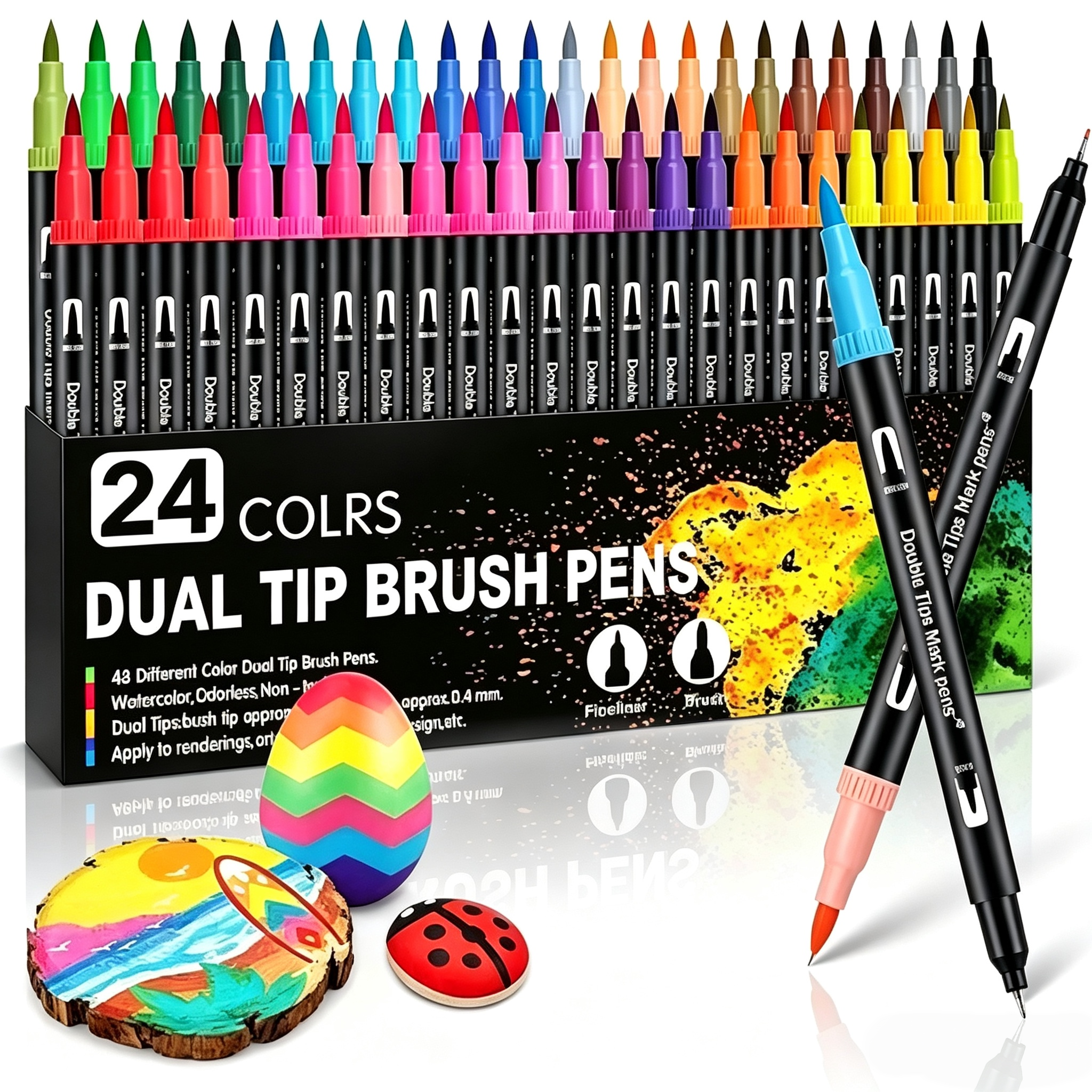 Larose Industries Washable Markers Set 50 Colors Including 12