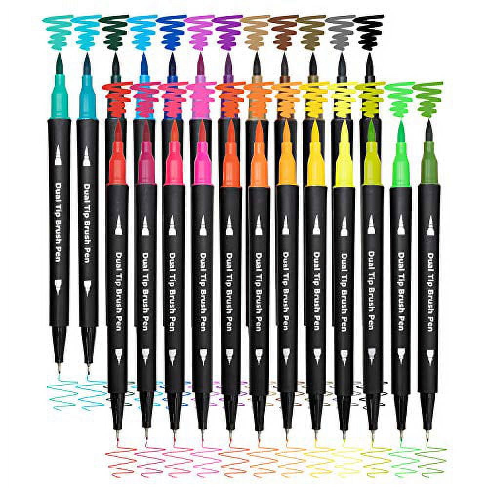 12/24/36/48/72/120 Dual Brush Pens Art Markers, Brush Tip Pen Coloring Markers  for Adult Coloring Kid Drawing Art Craft Supplies