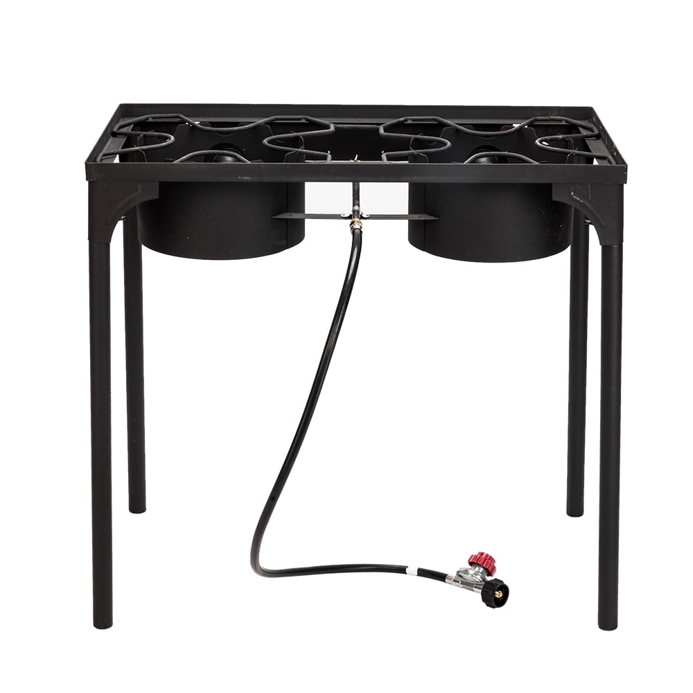 Dual Burner Outdoor Propane Gas Stove 150,000 BTU High Pressure Stand Cooker for Backyard Cooking Camping Home Brewing Canning Turkey Frying