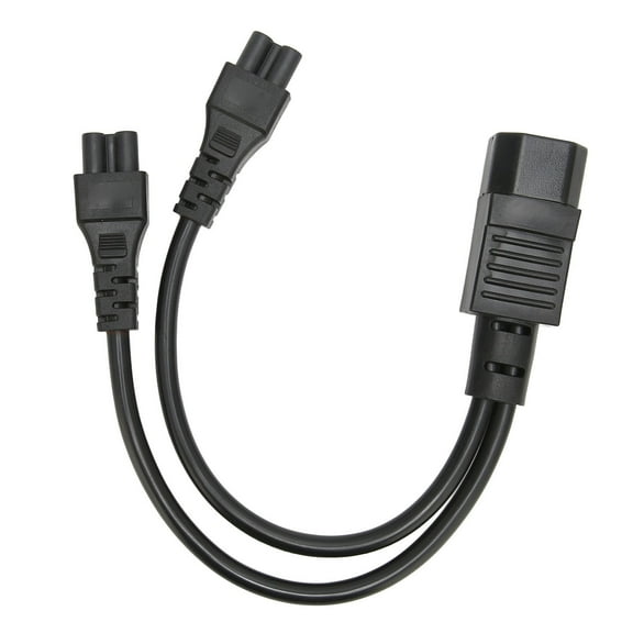 Dual C5 Power Adapter Cord, C14 Male Plug, Reliable 250V 10A Rating, Versatile Use