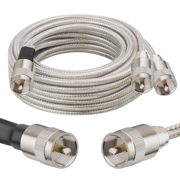 Dual CB Antenna Coax Cable 10FTLow Loss RG8X Stranded Core CB Coax Cable with...