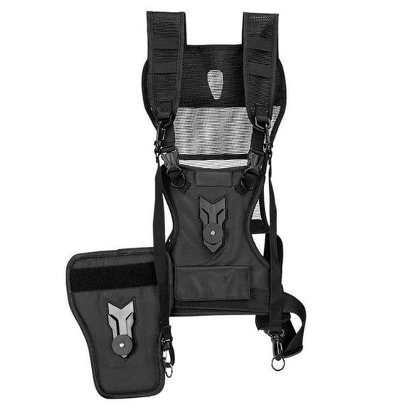 Dual Camera Chest Harness System Quick Release Dual Camera Carrying Strap With Side Holster, Adjustable Cross-Back For DSLR & Mirrorless Photography
