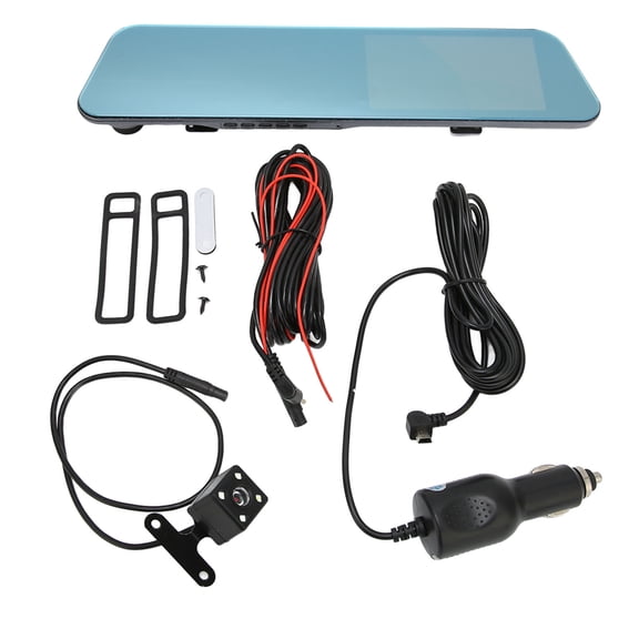 Dual Camera Rearview Mirror Dash Cam 4.3in Monitor 1080P FHD Car Driving Recorder with Loop Recording and G-Sensor / 4.3 inches (10.9 cm) Screen