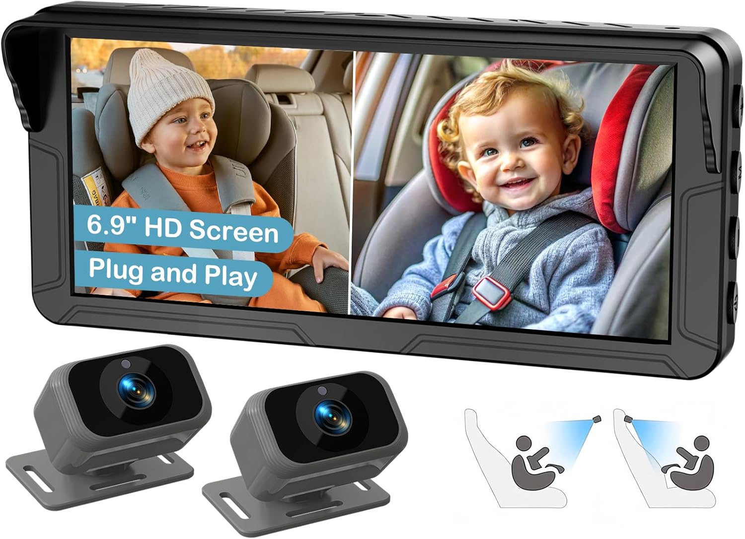 Dual Camera for 2 - 6.9" Split Screen Ultrawide Display with 2 Cameras ...