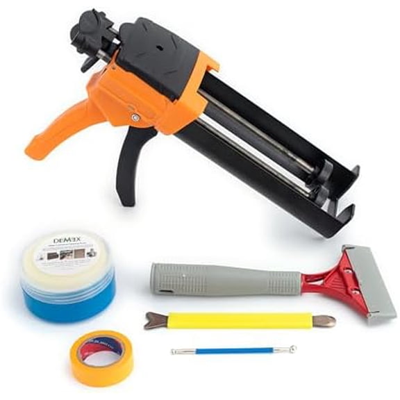 Dual Cartridge Caulking Gun, No Dripping, Heavy Duty, Epoxy Caulk Gun, Applying Double Tube Epoxy Grout (13.5 fl oz / 400 ml, 1:1 Ratio) for Tile & Stone Joint (TK2N)$$Tools & Hardware Other