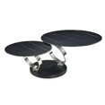 thumbnail image 1 of Dual Ceramic Top Coffee Table with Motion Mechanism, Black and Silver - Saltoro Sherpi, 1 of 5