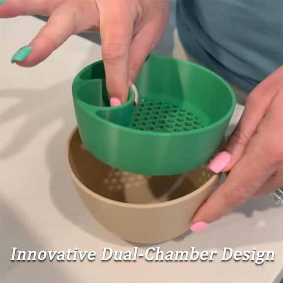 Dual-Chamber Nut & Snack Bowl with Built-In Shell Storage – Perfect for Pistachios, Peanuts, Almonds, and More!