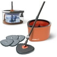 thumbnail image 1 of Dual Chamber Spin Mop and Bucket System, Separate Dirty Water, Set with Self-Wringing 360° Rotating Head, Includes 4 Washable Microfiber Pads. (Orange), 1 of 4