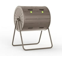 Dual Chamber Tumbling Composter 43 Gallon Large Outdoor Tumbling Composter Efficient Batch Composting Easy Turn Design (Grey)