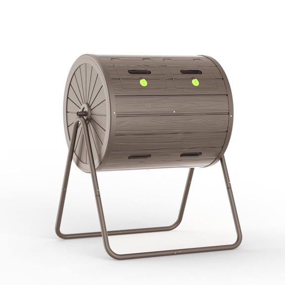 EasyUp Dual Chamber Tumbling Composter 43 Gallon Large Outdoor Tumbling Composter Efficient Batch Composting Easy Turn Design