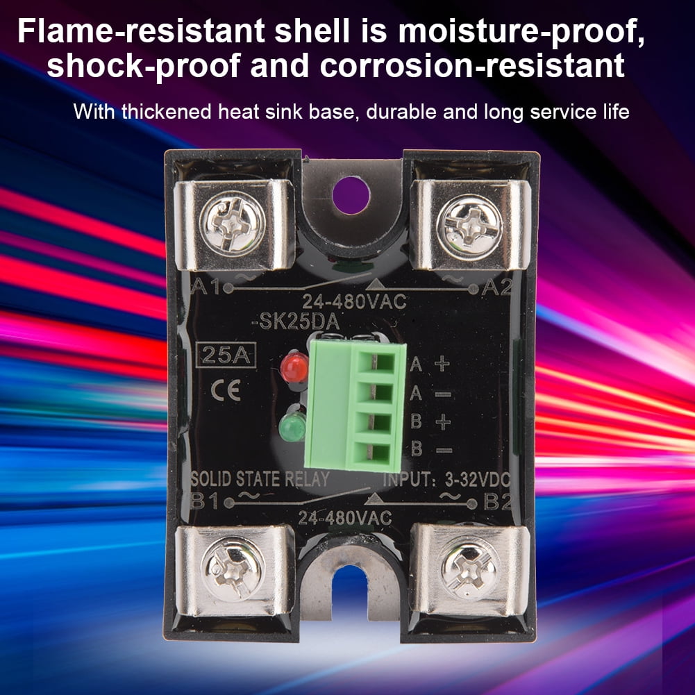 Dual Channel SSR, 3,32VDC Control, 24,480VAC, High Conductivity Flame ...