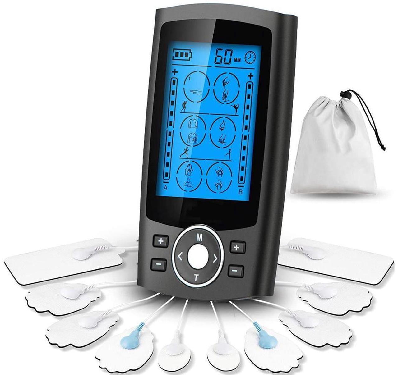 Drawstring Sto Per Dual Channel TENS EMS Unit 24 Modes Muscle Stimulator for Pain Relief ...