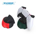 thumbnail image 1 of Dual Charging Dock for PS5 DualSense Controllers, Type-C Fast Charger Storage Stand, 850mA Output LED Charging Station TP5-3510, Red & Dark Green ABS Gaming Accessory 180g, 1 of 5