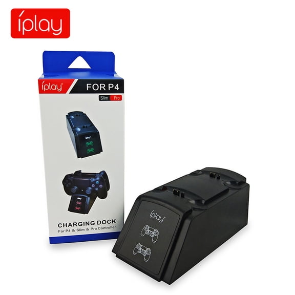 Dual Charging Station for PS4 Wireless Controllers - Fast Charger with LED Indicators, Terminal Port Connection, Anti-Slip Base | PS4 Accessories
