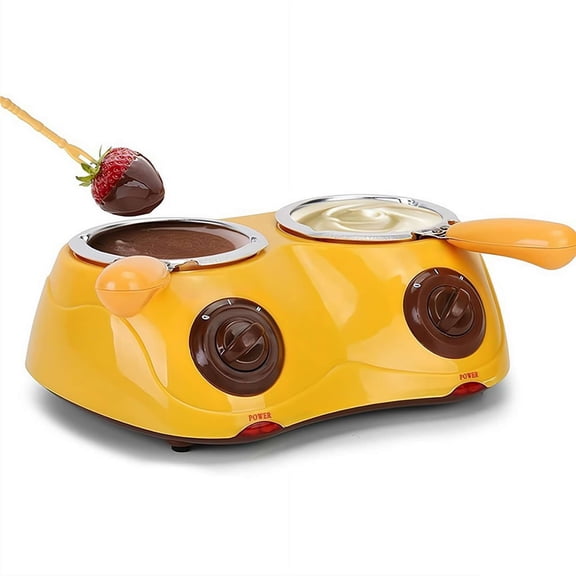 Dual Chocolate Melting Pot, 250ML Electric Candy Melter Machine with Dual Temperature Control, Mini Fondue Maker Kit for DIY Sweets, Includes Molds and Skewers, Ideal Gift Set