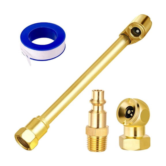 Dual Chuck 1/4 Inch Tire Chuck with NPT Male and Female Ports for Quick Connection