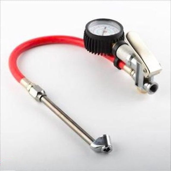 Dual Chuck Air Tire Inflator with Pressure Gauge Filler Filling Inflater Gage