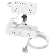 VILONG Desk Clamp Power Strip with 15 Outlets, 2 USB-C, 2 USB-A Ports, Surge Protector - White