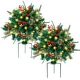 Dual Color Change & Timer 2 Pack 16 Inch Outdoor Christmas Tree Urn
