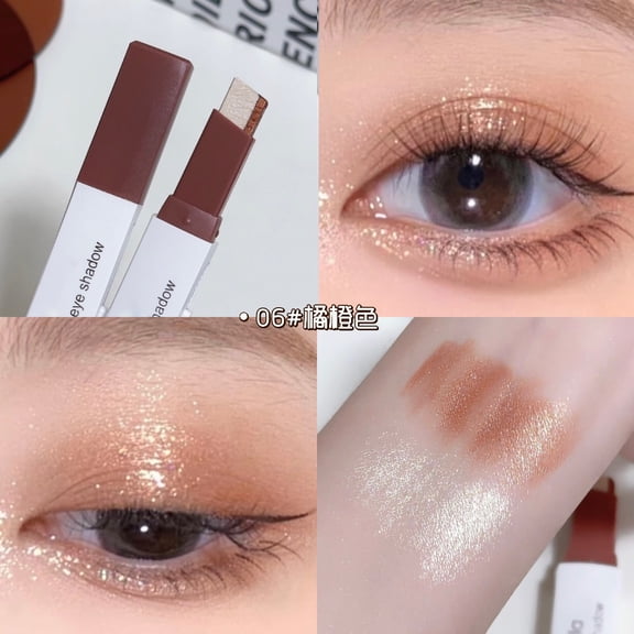 Dual Color Lazy Eyeshadow Stick – (third duplicate varied) – Shimmer & Neutral, Smudge Proof – For Beginner – 1pc