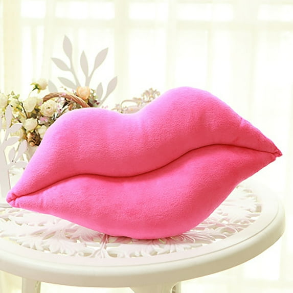 Dual-Color Lip Shaped Pillow - Romantic Plush Cushion for Bedroom Decor & Birthday Gift