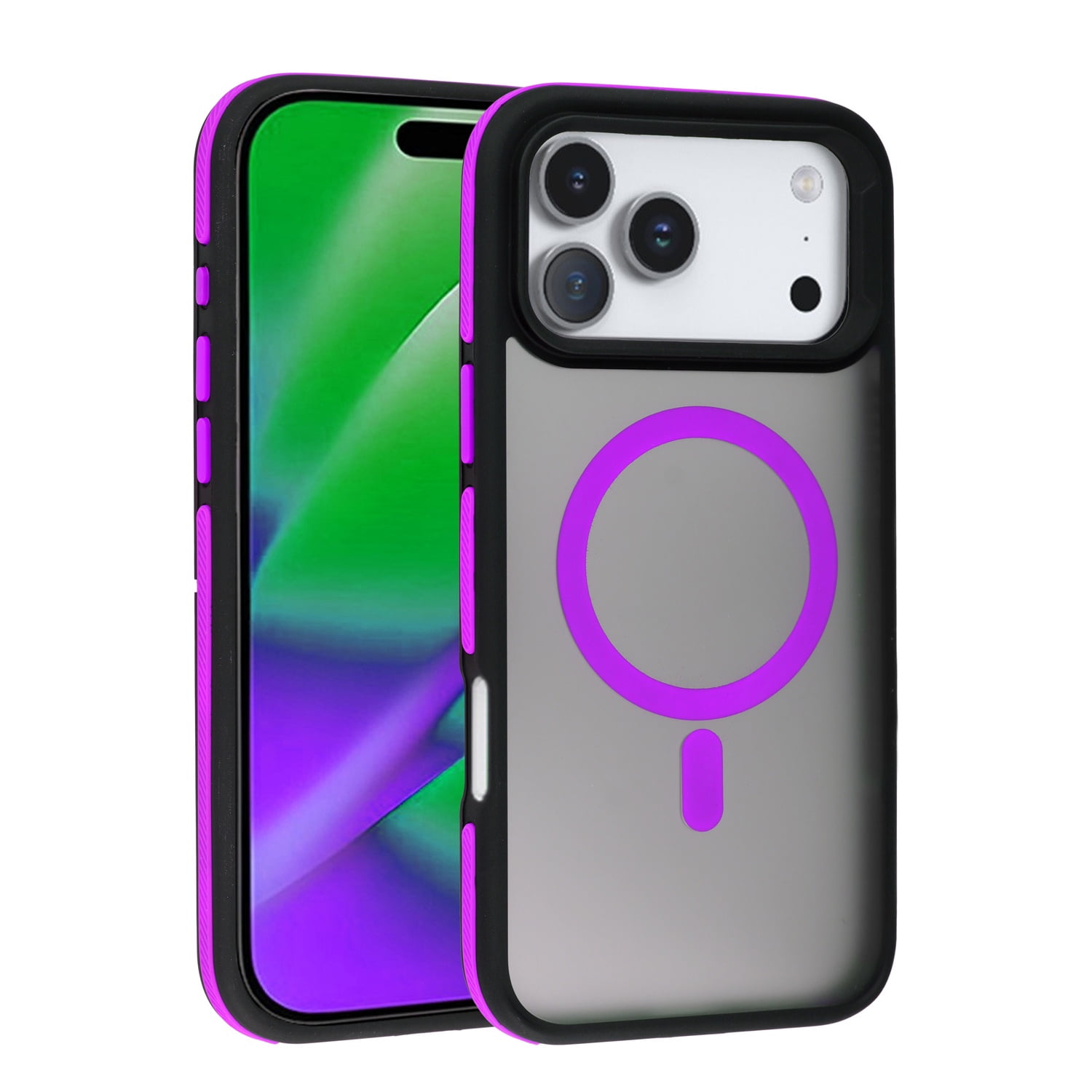 Dual Color Matte MagSafe Case for iPhone 17 Pro Max - Purple