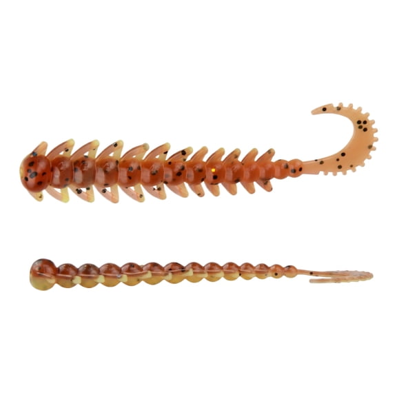 Dual-Color Millipede Soft Fishing Lures Scorpion Tail Bait with Glitter for Texas Rig Jig Head Bass Mandarin Fish Artificial Bionic Worm Lures B177 Dual-Color