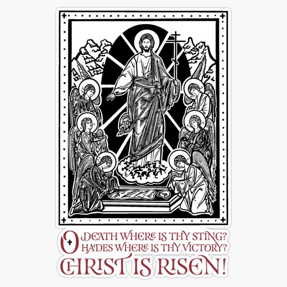 Dual Colour Pascha Black Easter Resurrection Faith Vinyl Sticker